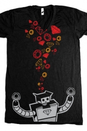 Robot V-Neck (black)