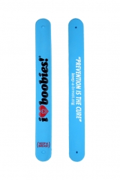 I Love Boobies Slap Bracelet (Cyan)