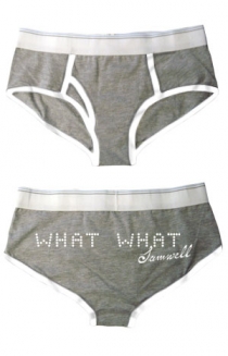 Unisex What What Underwear (heather grey and White)