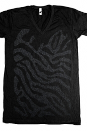 Zebra Print V-Neck (black)