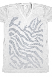 Zebra Print V-Neck (ash)