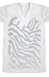 Zebra Print V-Neck (ash)