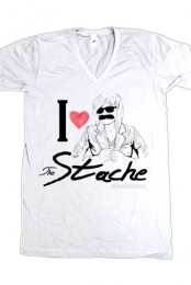 I Heart The Stache V-Nec...