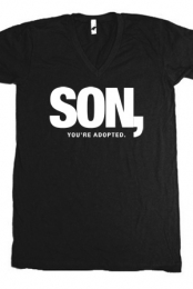Adopted (Black V-Neck)