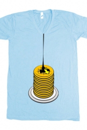 Waffles V-Neck (Light Blue)