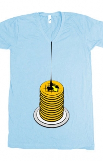 Waffles V-Neck (Light Blue)