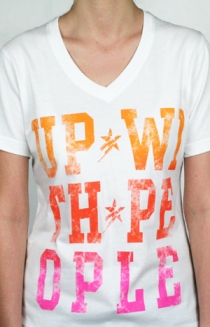 White Up with People V-neck