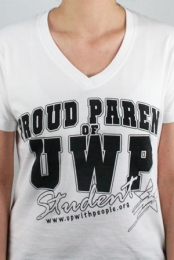 White Proud Parent V-Neck