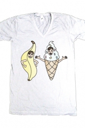 Bananalew & Coneith (White V-Neck)