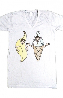 Bananalew & Coneith (White V-Neck)