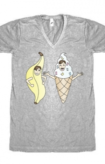 Bananalew & Coneith (Heather Grey V-Neck)