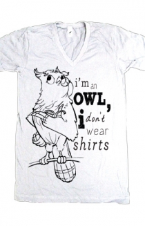 I'm an Owl (White V-Neck)