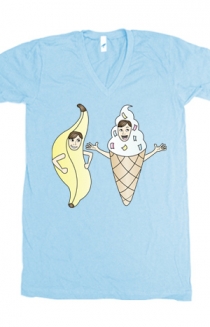 Bananalew & Coneith (Light Blue V-Neck)
