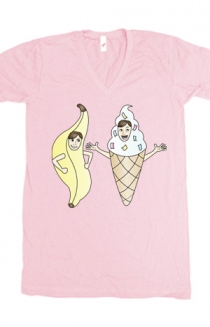 Bananalew & Coneith (Pink V-Neck)