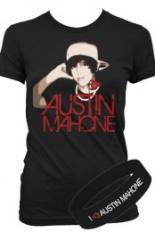 Headphones T-Shirt + PEACE. LOVE. MAHONE. Wristband Austin Mahone