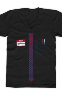 Tie T-Shirt (Black V-Neck)