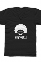 Hey Girl (Black V-Neck)