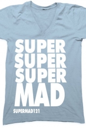 blue supermad v-neck