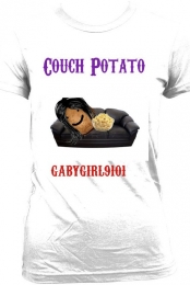 ''Couch Potato'' White Tee Women