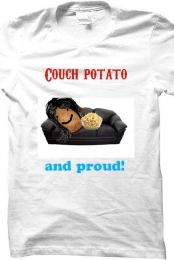 ''Couch Potato'' White Tee Men