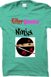 ''Killer Cookie Ninja'' Green Tee Men