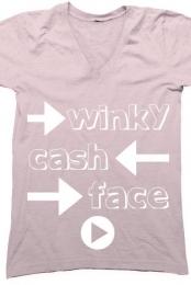 WinkyCashFace V-Neck! PI...