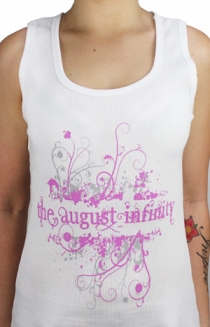 The August Infinity White Tank + FREE button