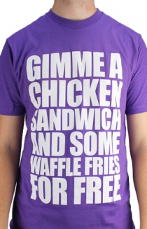 Chicken Sandwich and Waffle Fries For Free (Purple)