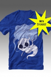 Limited Edition Ghost V-Neck (Blue) + Sticker Pack
