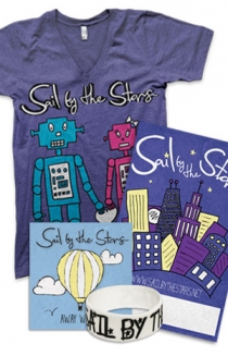 Robot Love V-Neck, Away We Go CD, Signed Poster, Wristband + Instant Download of "Cross My Heart"