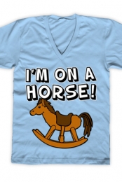 I'm on a Horse (Blue V-Neck)