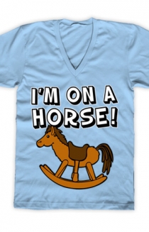 I'm on a Horse (Blue V-Neck)