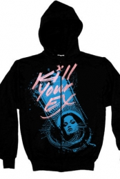 Blue Lady Zip-Up Hoodie (Black)