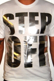 Step Off (White w/ Silver Foil)