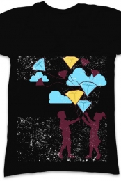 Balloons (black v-neck)