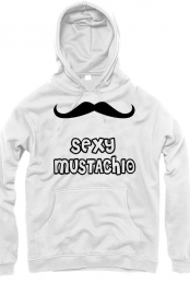 Sexy Mustachio Hoodie White