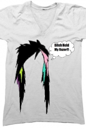 Hold My Razor V-neck white