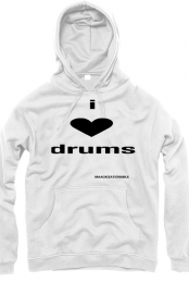 GIRLS-I HEART DRUMS HOODIE