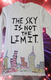 THE SKY IS NOT THE LIMIT (unisex white slim fit long sleeve)