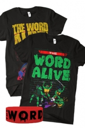 TMNT Peace (Black) + Mortal (Black) + Red Wristband
