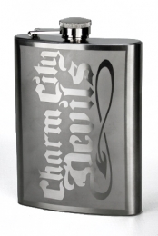 Etched CCD Whiskey Flask