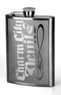 Etched CCD Whiskey Flask