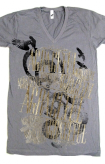 Crows V-Neck Gold Foil (Gray)