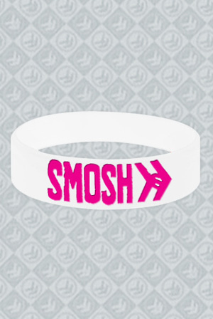 SMOSH Logo Wristband (Pink on White)