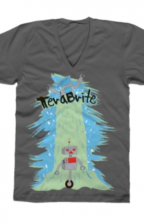 Robot V-Neck (Asphalt)