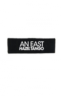 Headband w/ White Embroidery (Black)