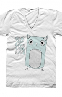 Owl Unisex V-Neck (White)