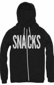 Snacks Zip-Up Hoodie (Black and White)