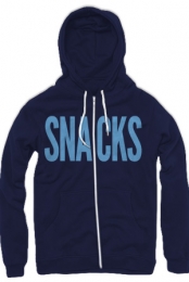 Snacks Zip-Up Hoodie (Navy and Light Blue)