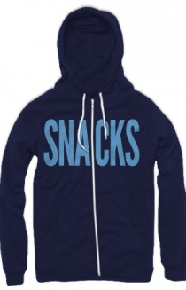 Snacks Zip-Up Hoodie (Navy and Light Blue)